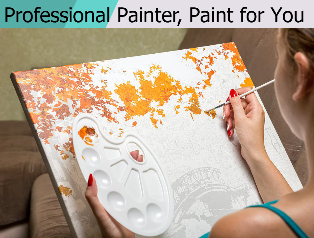 Photo to Custom DIY Paint by Numbers+Professional Painter Painting Service
