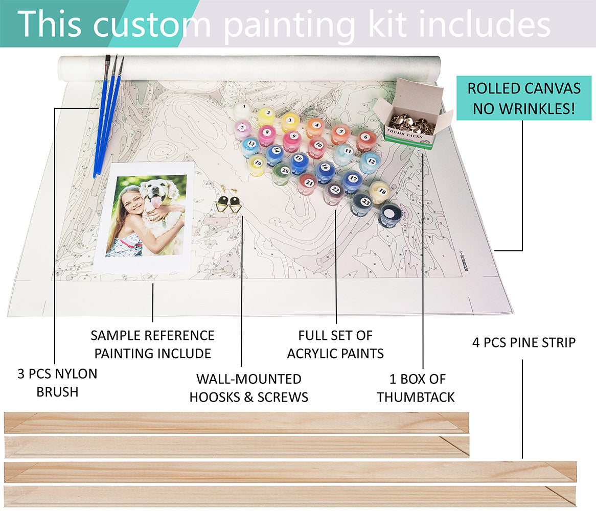 custom paint by number with frame - Numeral Paint Kit